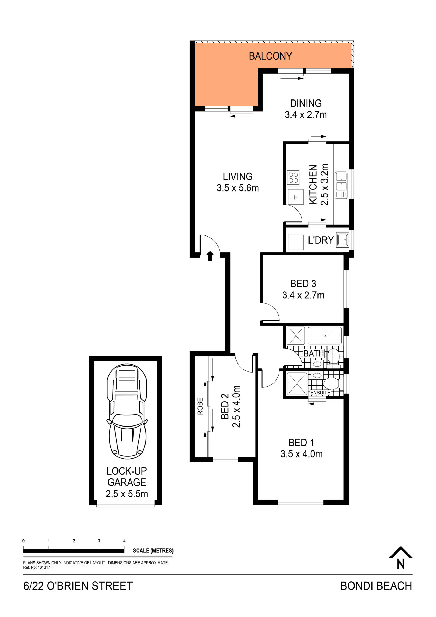 6_22 O'Brien Street, Bondi Beach_FP - Three Bedroom Two Bathroom With Lock Up Garage