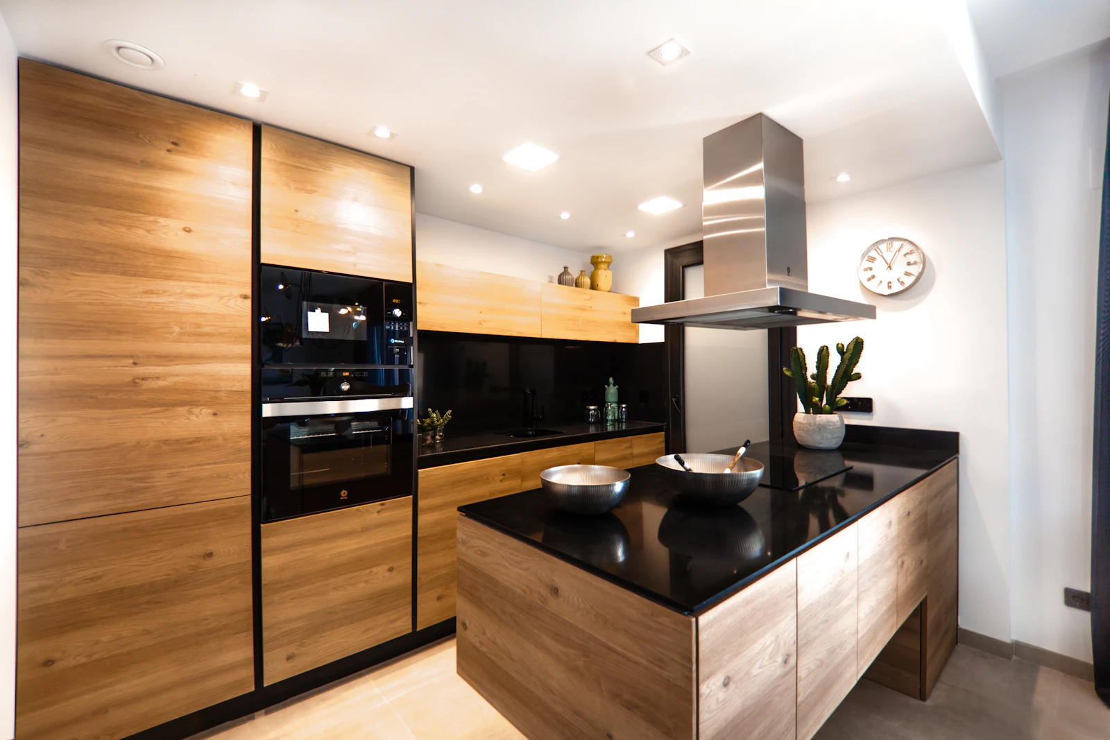 Kitchen with timber cabinetry and an island